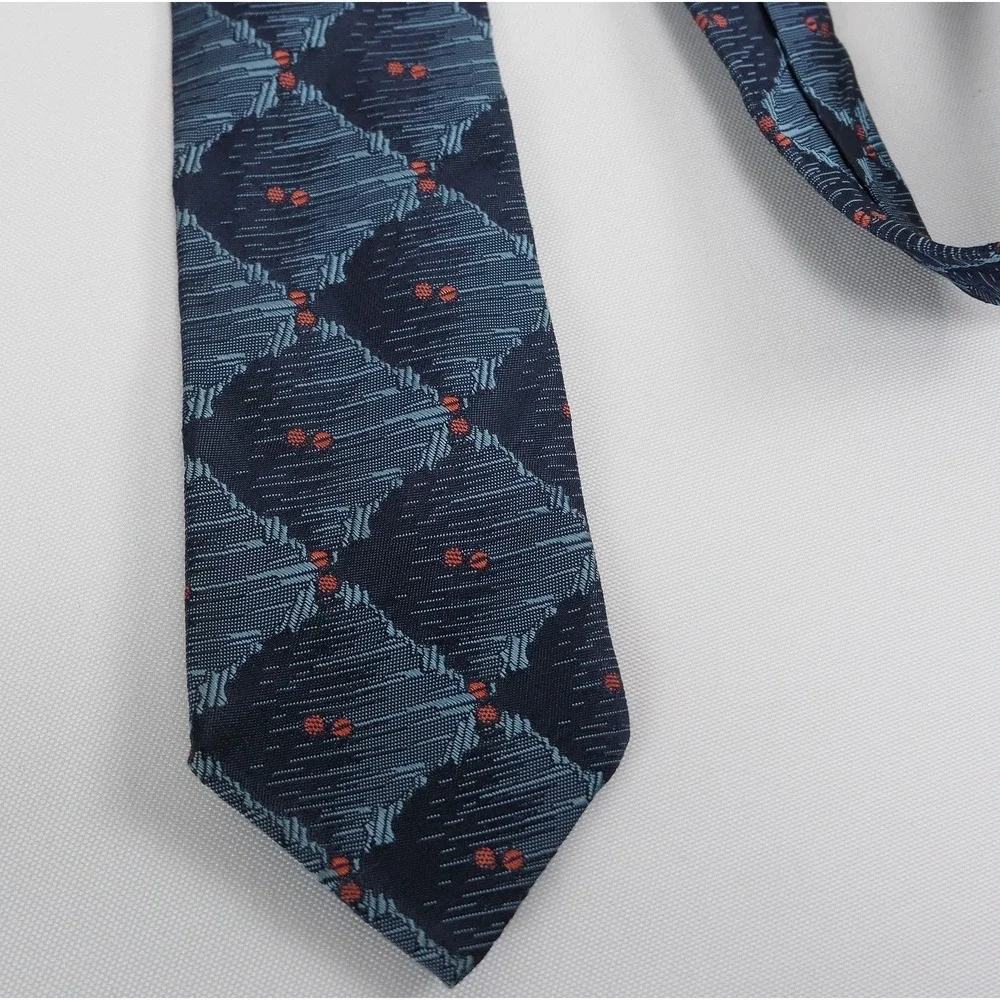 Steele Crest Chicago Vintage 50s Atomic Geometric Abstract Woven Silk Tie Skinny